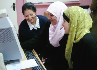 Learning technology in Jordan through DOT training.